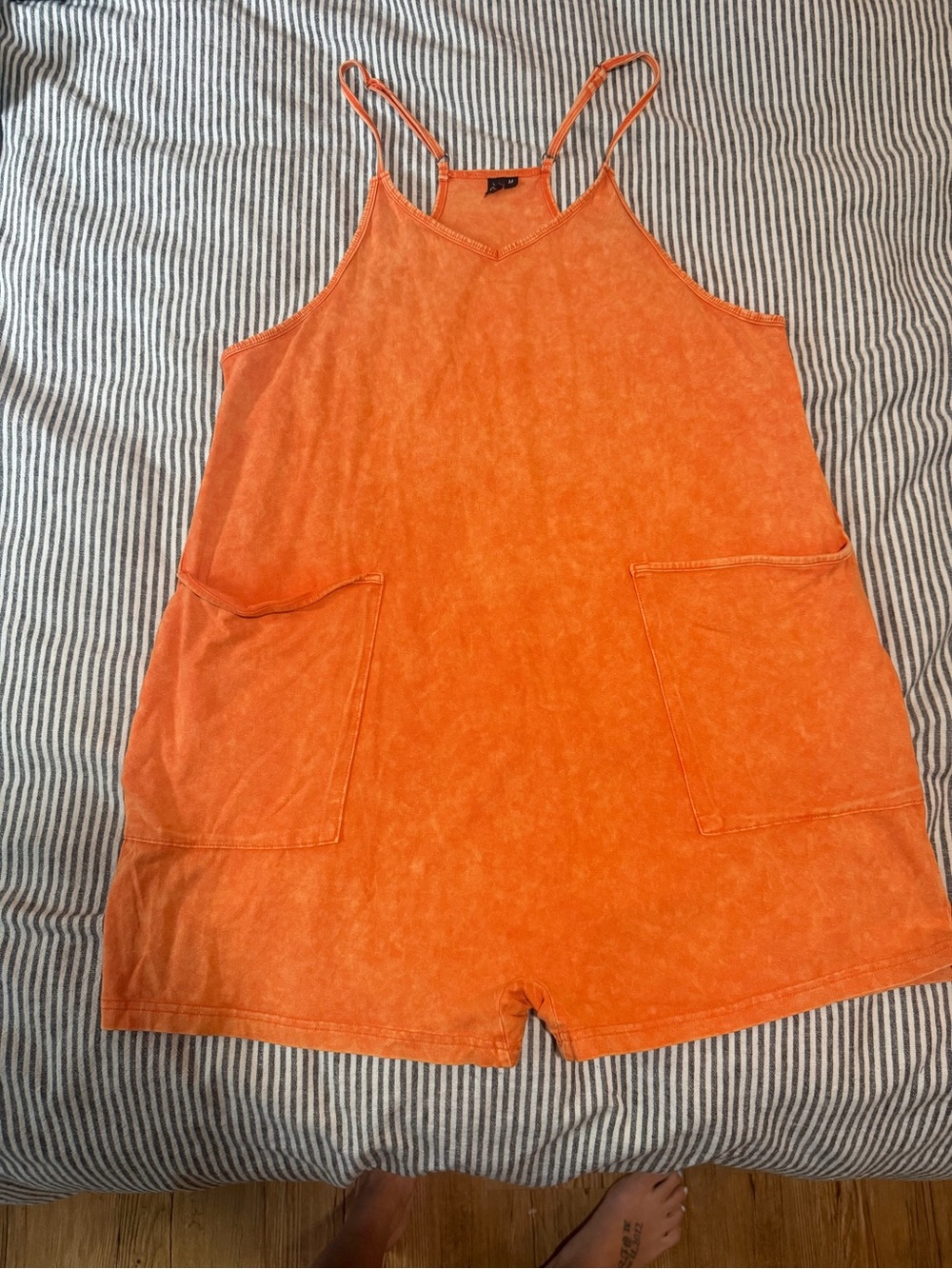 Orange Women's Casual Romper Shorts